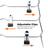 6-Tier Skirt Hangers,Space Saving Pants Hangers Sturdy Multi-Purpose Stainless Steel Pants Jeans Slack Skirt Hangers with Clips Non-Slip Closet Storage Organizer(3pack